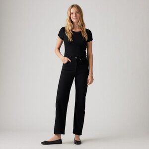 Levi’s Ribcage Straight Ankle Jeans, Black, Size 26